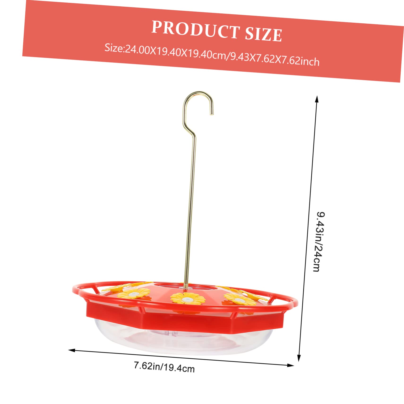 Yardwe 5 Pz Mangiatoia Per Uccelli Rintocchi Colibrì Vassoio Di Servizio Decorativo Distributore Stazione Di Alimentazione Degli Uccelli Contenitore Per L'acqua Fontana Plastica Rosso