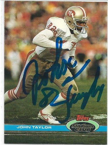 1991, John Taylor, San Francisco 49ers, Signed, Autographed, Stadium Club Football Card, Card # 350, a COA Will Be Included
