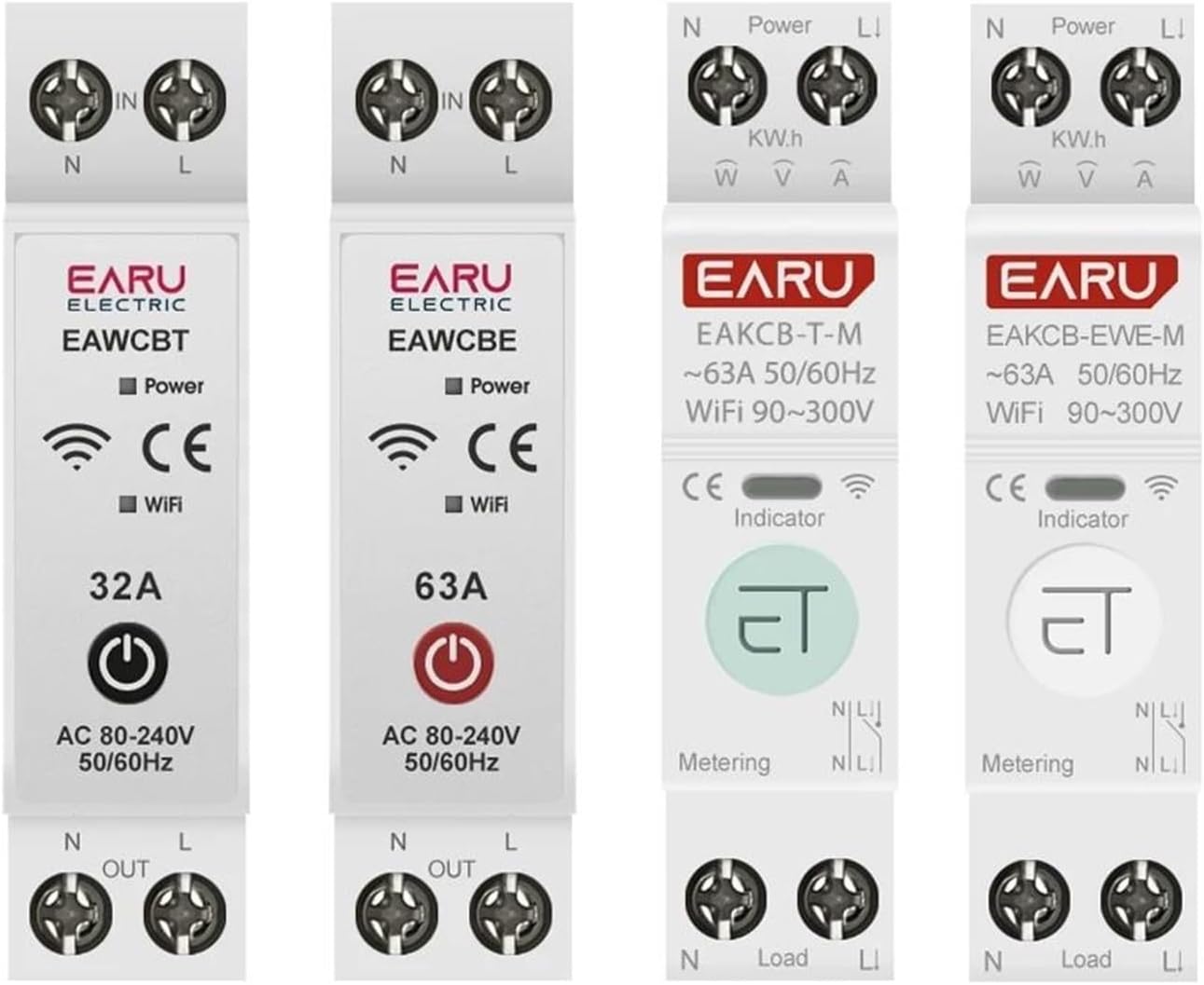 Circuit Breaker MCB 1P 63A Power Energy Voltage Ammeter Protector Voice Remote Control Switch(6A)