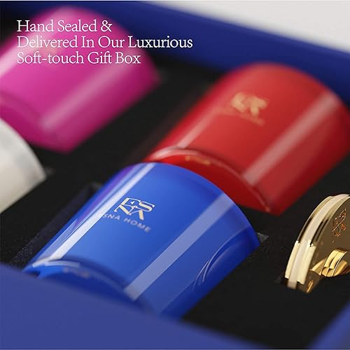 Miniatura 5 de ESNA HOME Juego de regalo de velas perfumadas de aromaterapia de lujo, juego de 5 velas, 4 velas naturales de aceite esencial de lavanda de 2.2