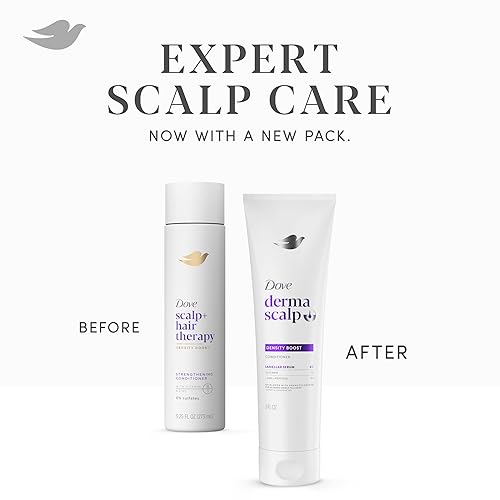 Miniatura 7 de Dove Derma Scalp - Acondicionador de densidad de 1 unidad con suero laminar, glicerina y zinc + péptidos para pérdida y rotura del cabello, 9 onzas