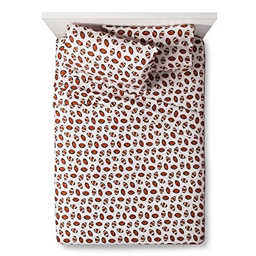 Pillowfort Kids/Adult Football Twin Sheet Set- White
