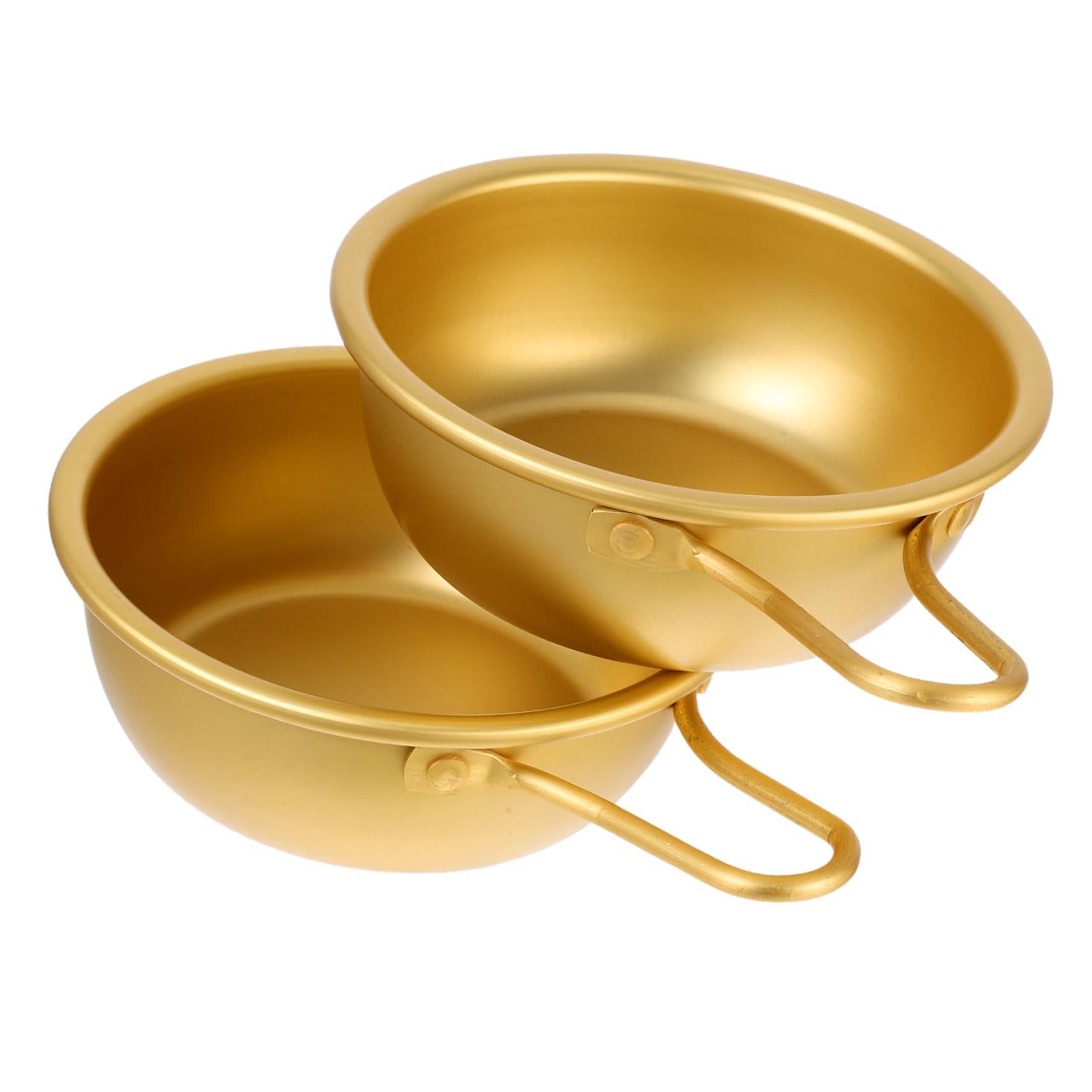 CIYODO Lightweight Korean Metal Bowls Rice Wine Soup Serving Bowls Non-slip Handles for Home Outdoor