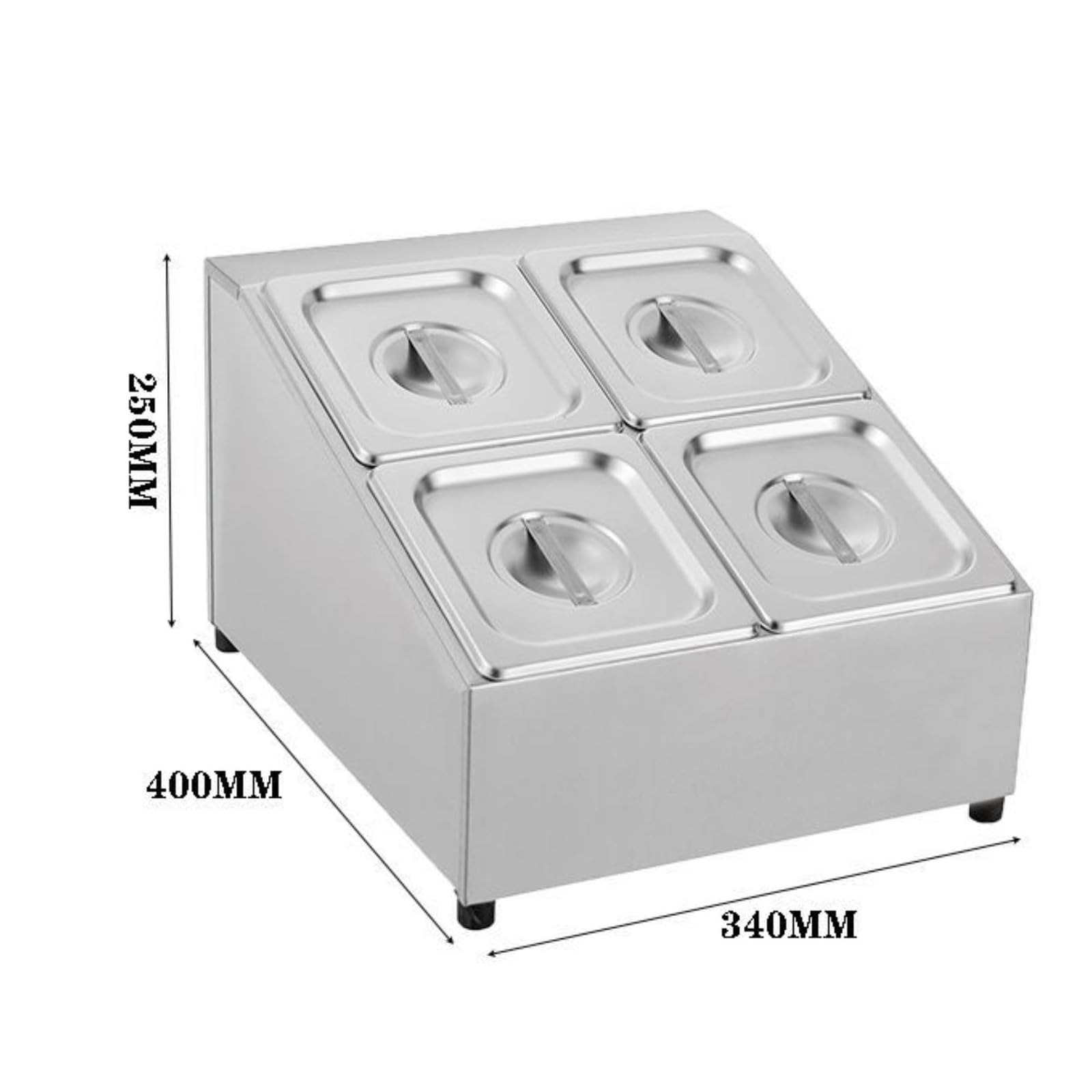 KESOTO Armadietto Ingredienti in Acciaio Inox Chiusura spezie Inclinato per Esercenti Del Ambito Alimentare, Professionali, 4 Scomparti