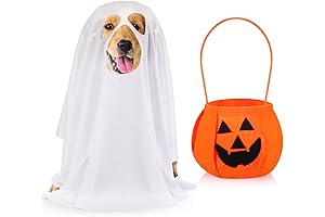 Spooky Halloween Ghost Pet Costume for Dogs & Cats