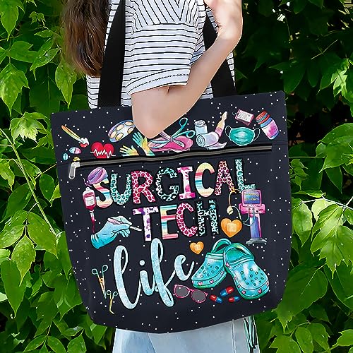 Image of 84hoods Large Waterproof Tote Bag with Pockets and Zipper for Work. Gift for Nurse. Shoulder Bag for Women.