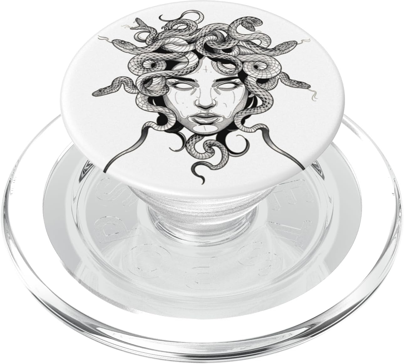 Medusa Blackwork Greek Mythology PopSockets PopWallet for MagSafe