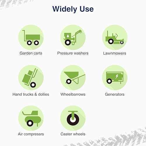 Miniatura 6 de MaxAuto - Paquete de 4 unidades de neumáticos de caucho sólido de 10 pulgadas para carritos de jardín, neumáticos de 4.10/3.50-4", 2.25" cubo de