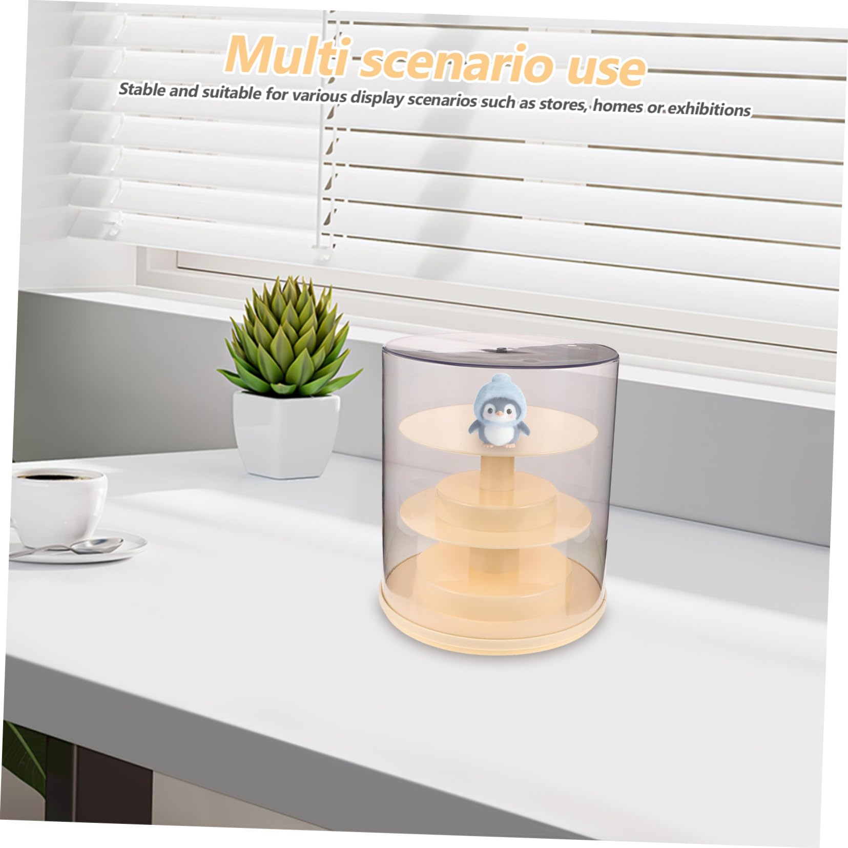 Healifty Vitrina Giratoria Transparente De Acrílico Caja De Almacenamiento para Figuras De Acción Vitrina para Colección para Exhibir Minifiguras Escritorio Prueba De Polvo
