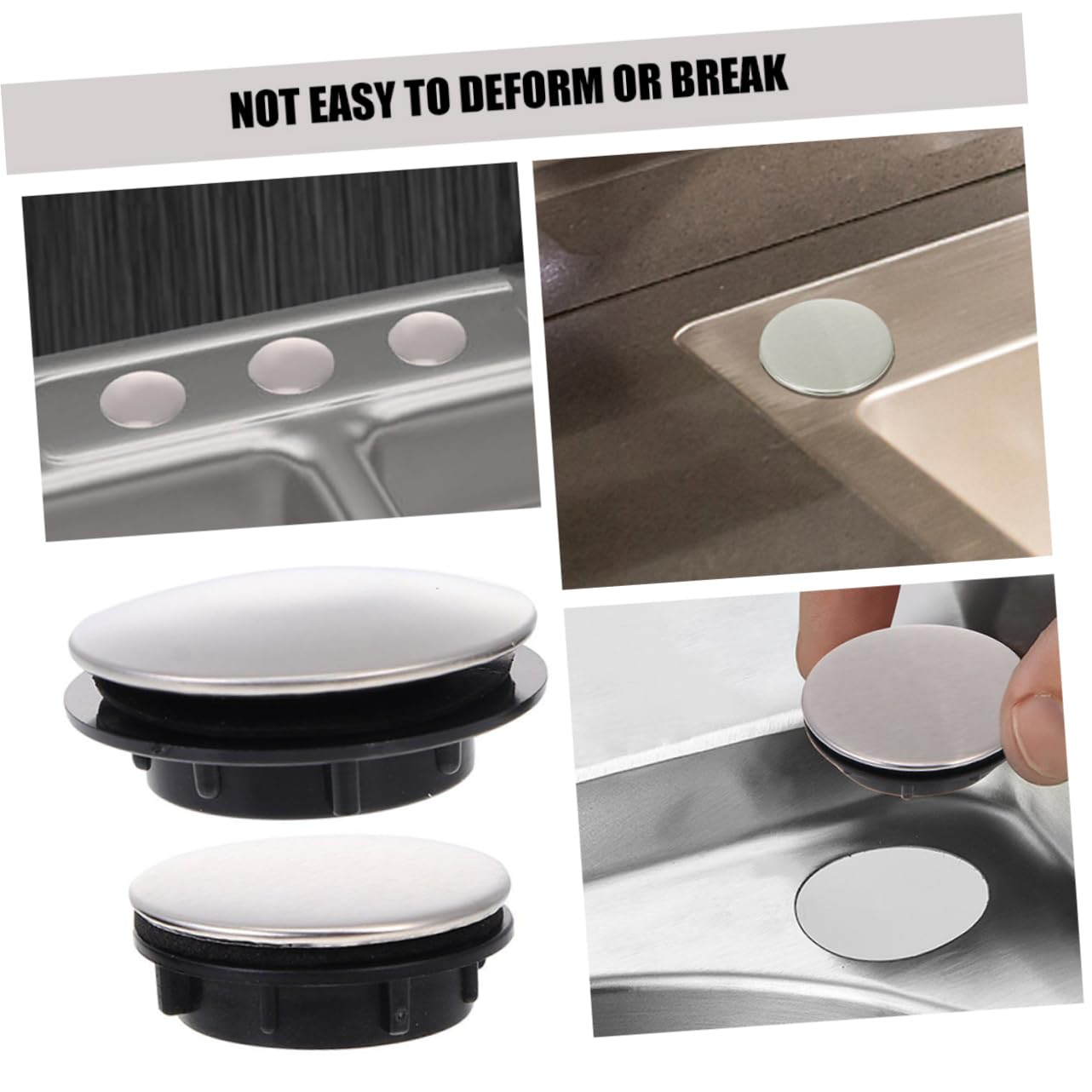 Paquete de 2 tapones decorativos de acero inoxidable para agujeros de fregadero para cocina y baño, fácil de instalar, diseño duradero, perfecto para mejoras del hogar