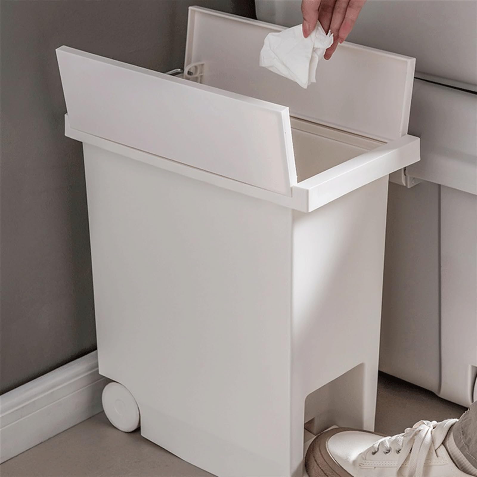 Papeleras automáticas Papelera con Tapa accionada por el pie, Papelera de Cocina de plástico, Papelera for el hogar, la Cocina y la Oficina Cubos de Basura Tapa(Grande)