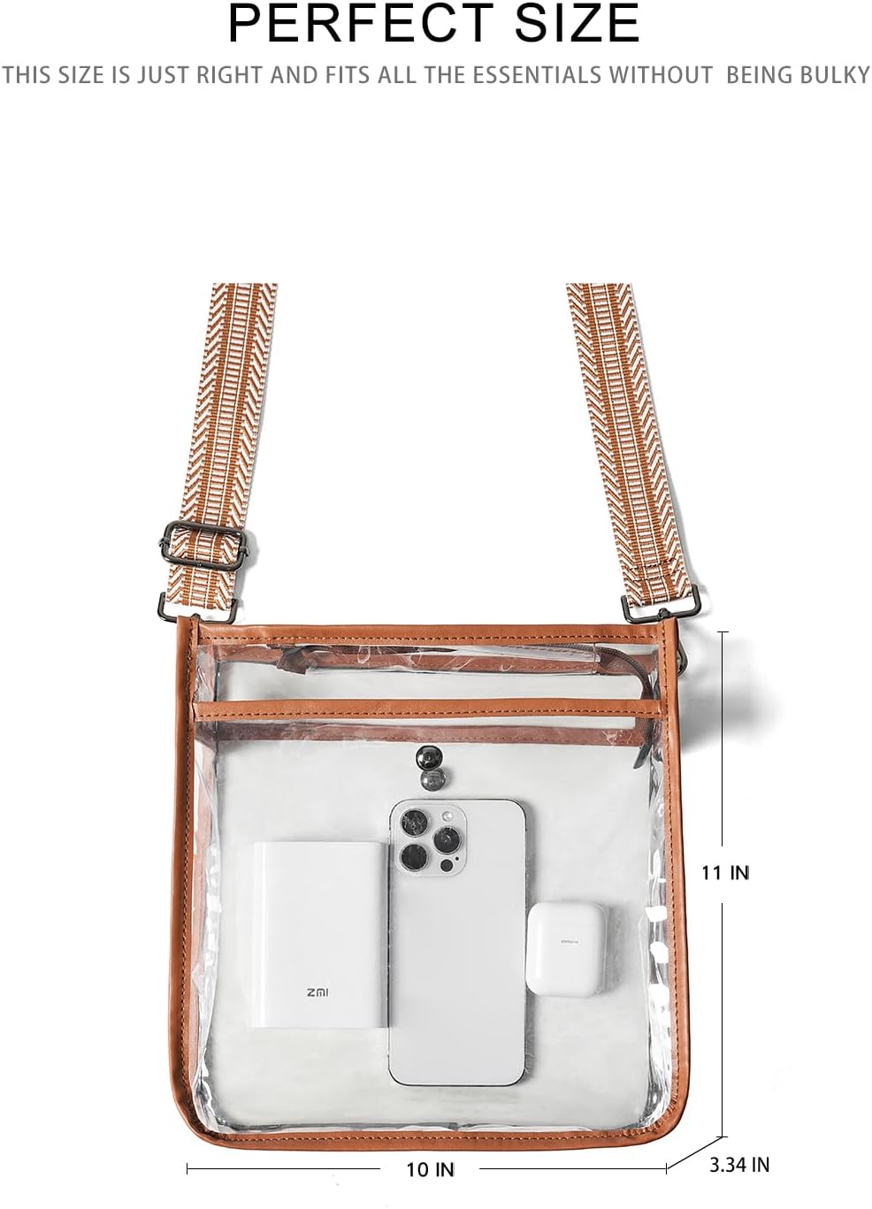 Bluome Clear Bag for Stadium Events 12 x6 x12, Clear Crossbody Purses for Women Concerts Stadium Approved Work Beach - Image 4