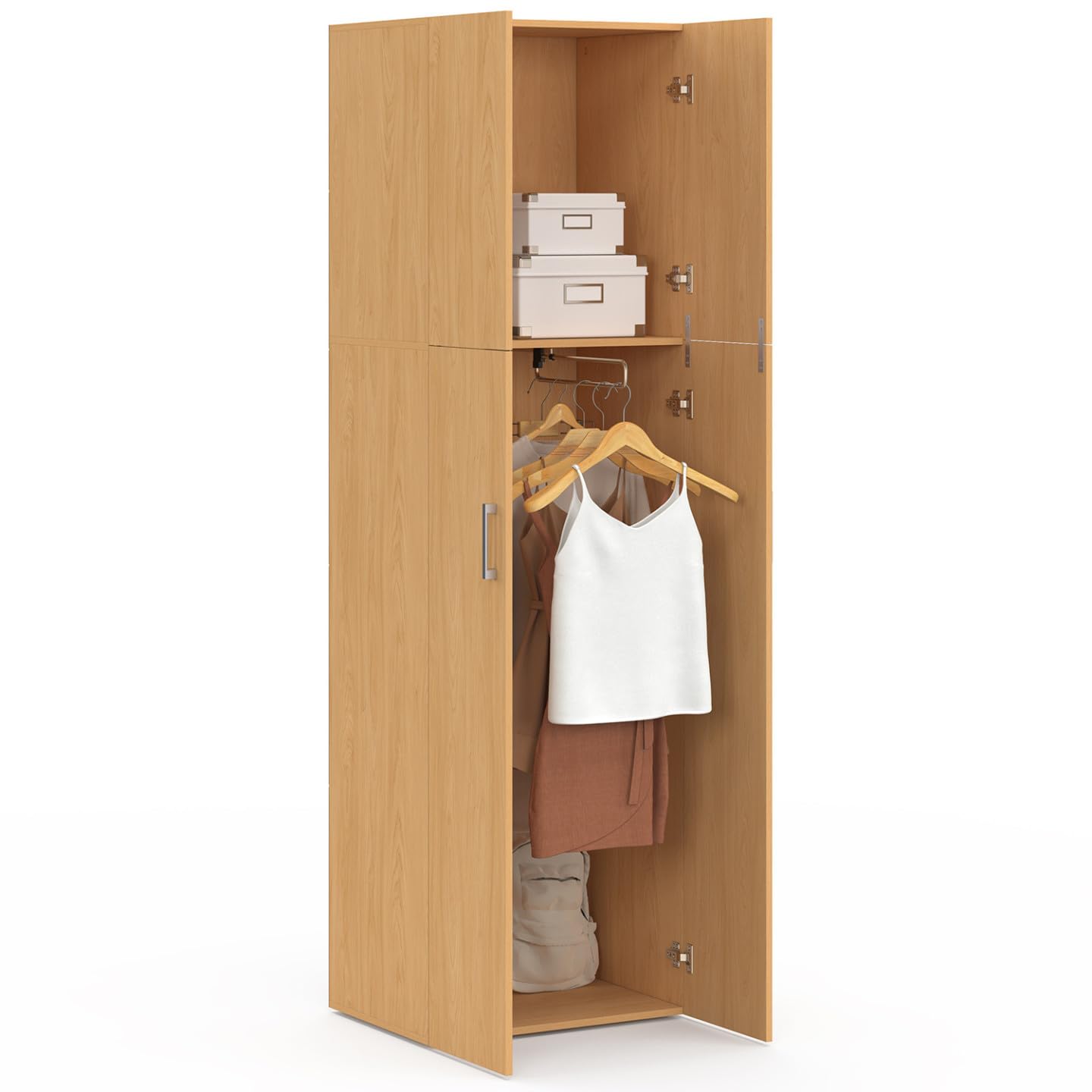 IDMarket - JULIANA Armario de madera de 2 puertas 50 cm con estante