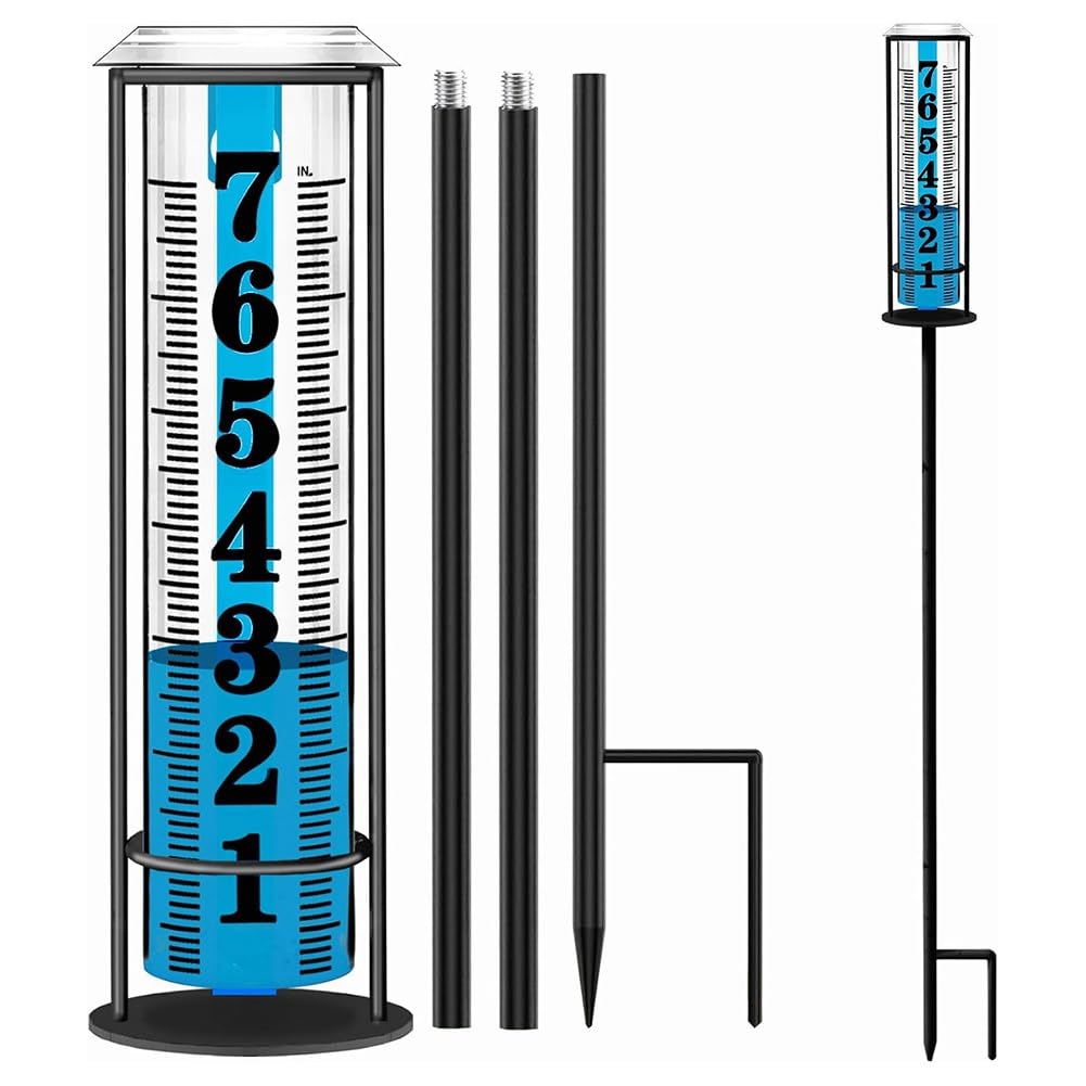 Jnchdghwa As Shown Large Transparent Rain Gauge Outdoor For Garden, Adjustable Height Rain Measurement Tool For Yard