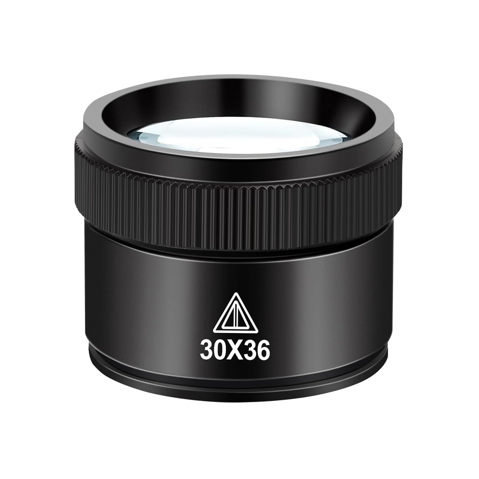 Pocket Magnifying Glass 30X Jewelers Loupe Magnifier 36mm Optical Lens Eye Loop Jewelry Identification Magnifier for Close Work Crafts Reading Repair Gemstone Coins Stamps Antiques Plants (Black)