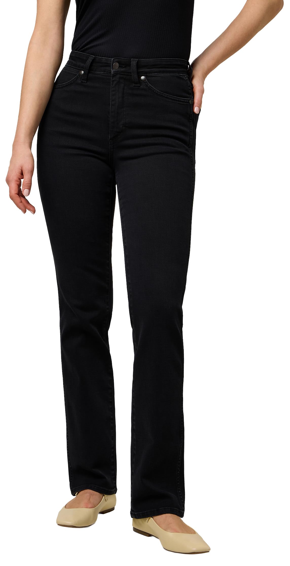 Wrangler Women's Straight Jeans, Nebula Black, 31W x 32L