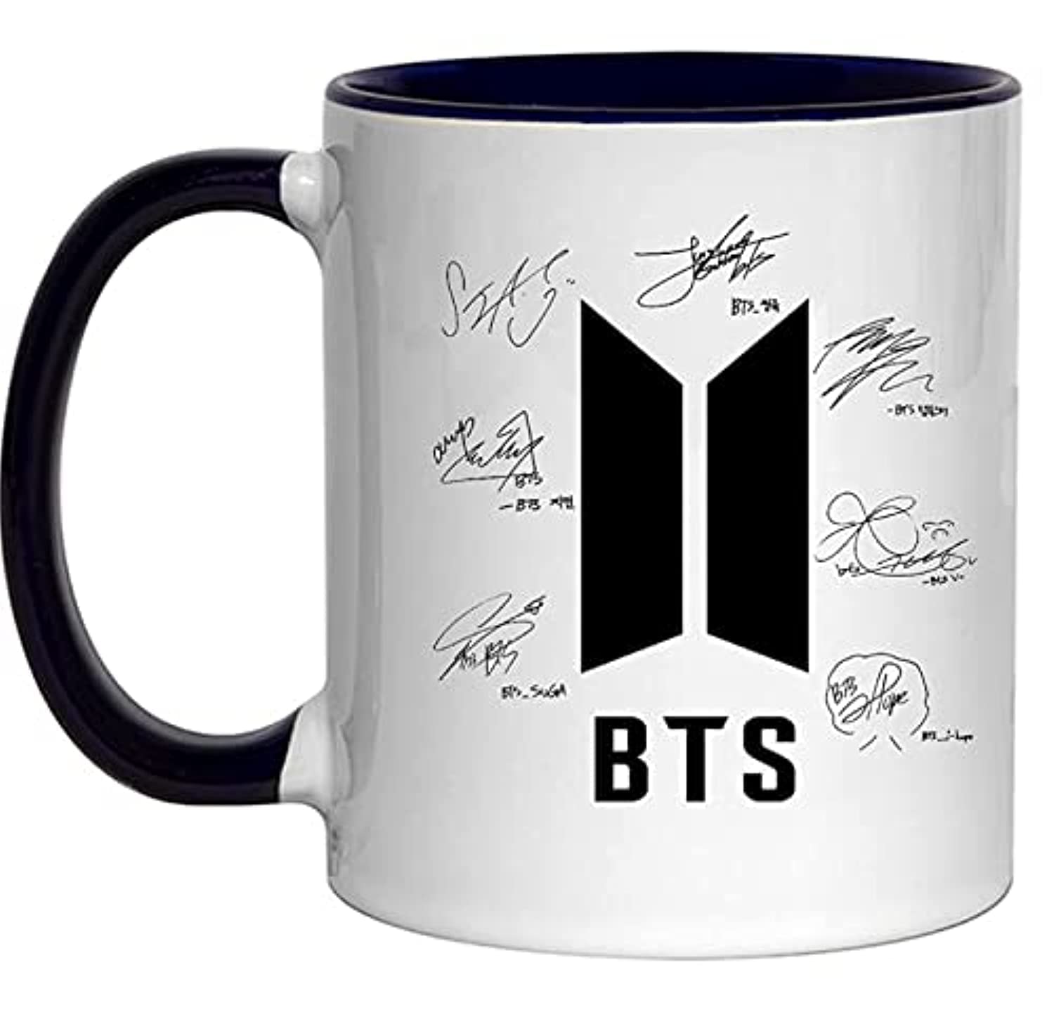 RYN BTS Signature Printed Ceramic Coffee Mug, Glossy Finish Vibrant Print [350ml Capacity ] Multicolor
