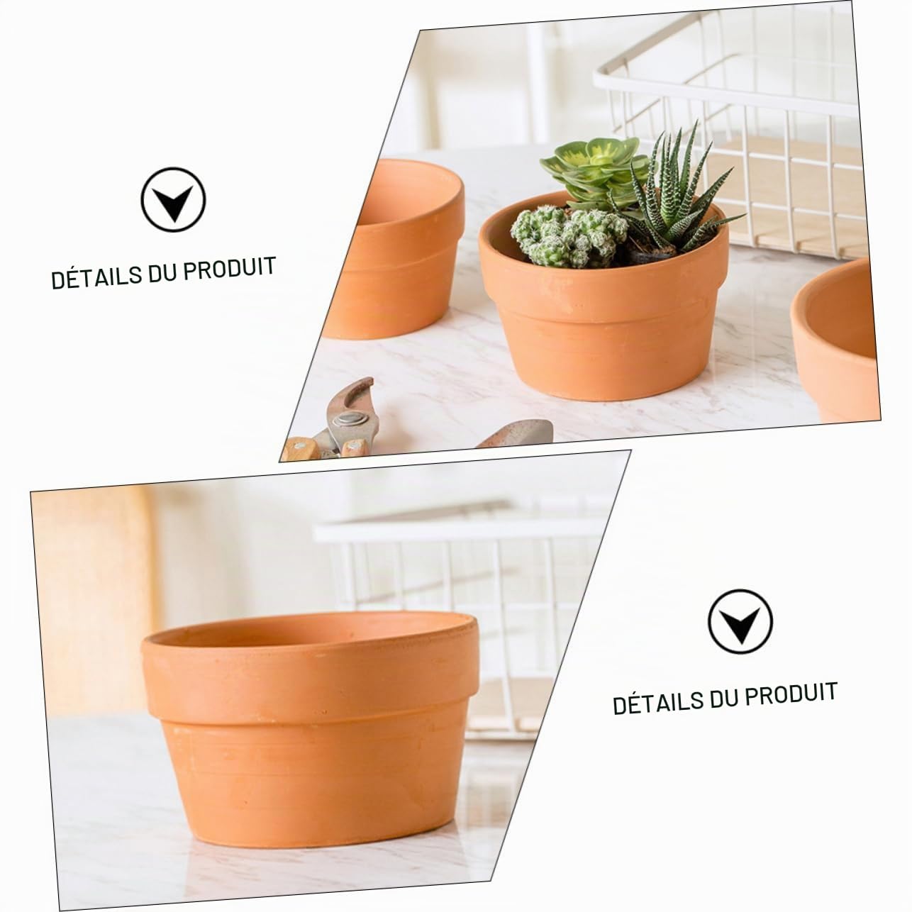 IMIKEYA Pot De Fleurs en Terre Cuite Rouge pour Plantes Succulentes Et Pothos Pot en Argile Naturelle avec Drainage pour Jardin Intérieur Et Extérieur 6.7 Pouces