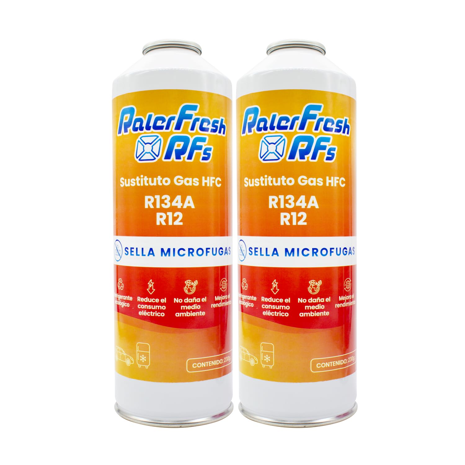 Gas Refrigerante Organico per Aria Condizionata Auto Ralerfresh RFs 230gr sostituto dei Gas R134a e R12 (2 Bottiglie RFs)