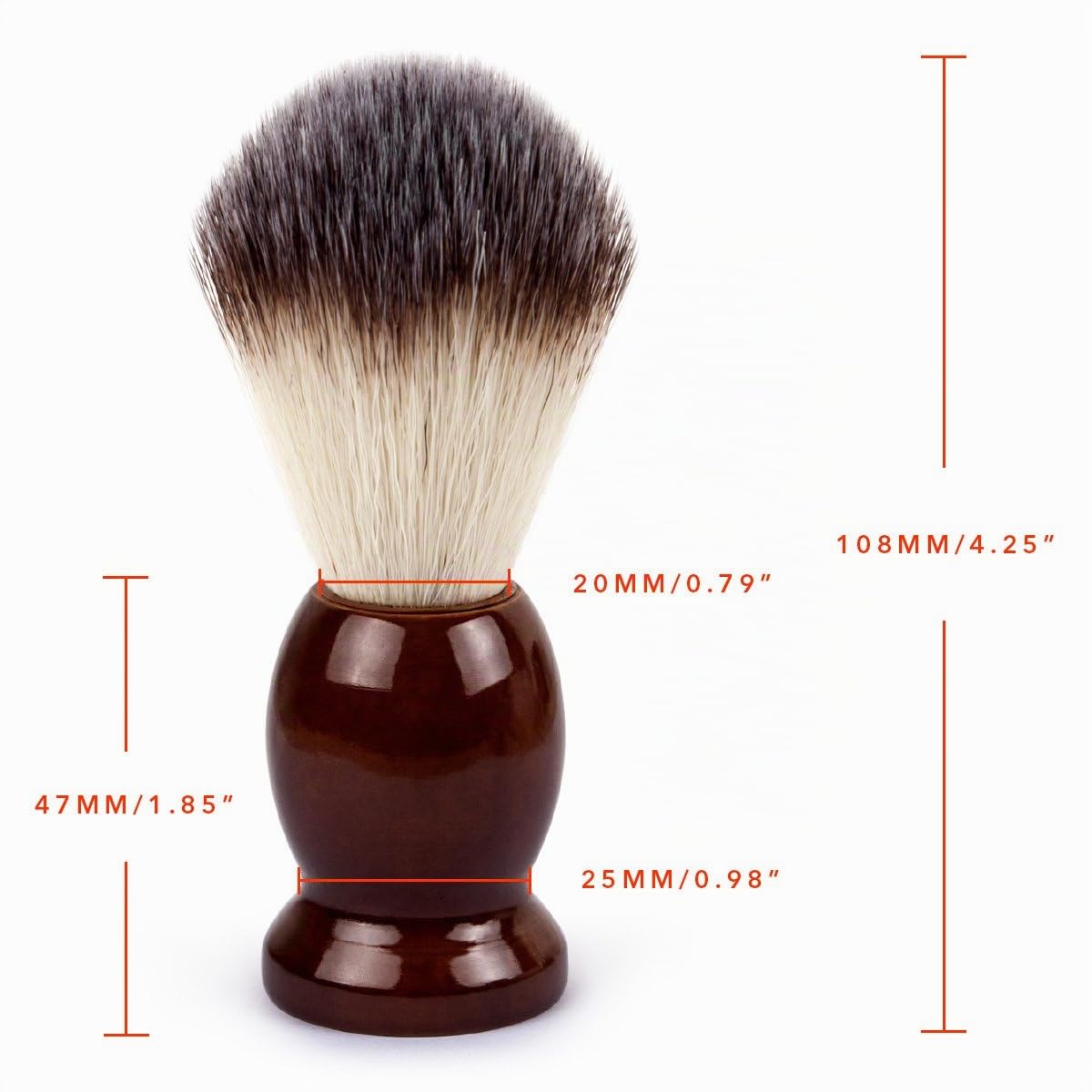 QSHAVE - Pennello da barba fatto a mano, setole di vero pelo di tasso puro al 100%, con vere setole di tasso, manico in legno La scelta migliore per una rasatura umida con rasoio.