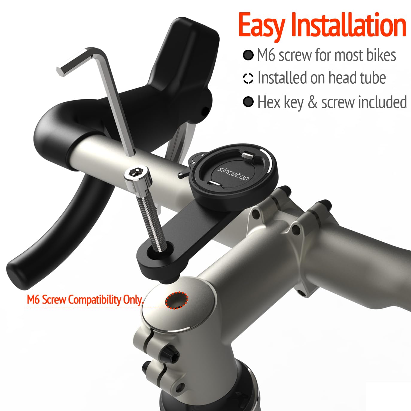 Bike Phone Holder,Bicycle Stem Cell Phone Mount,Universal Aluminum MTB/Road Bike Cycling Phone Clamp Lock,Quick Attach/Detach - View #7