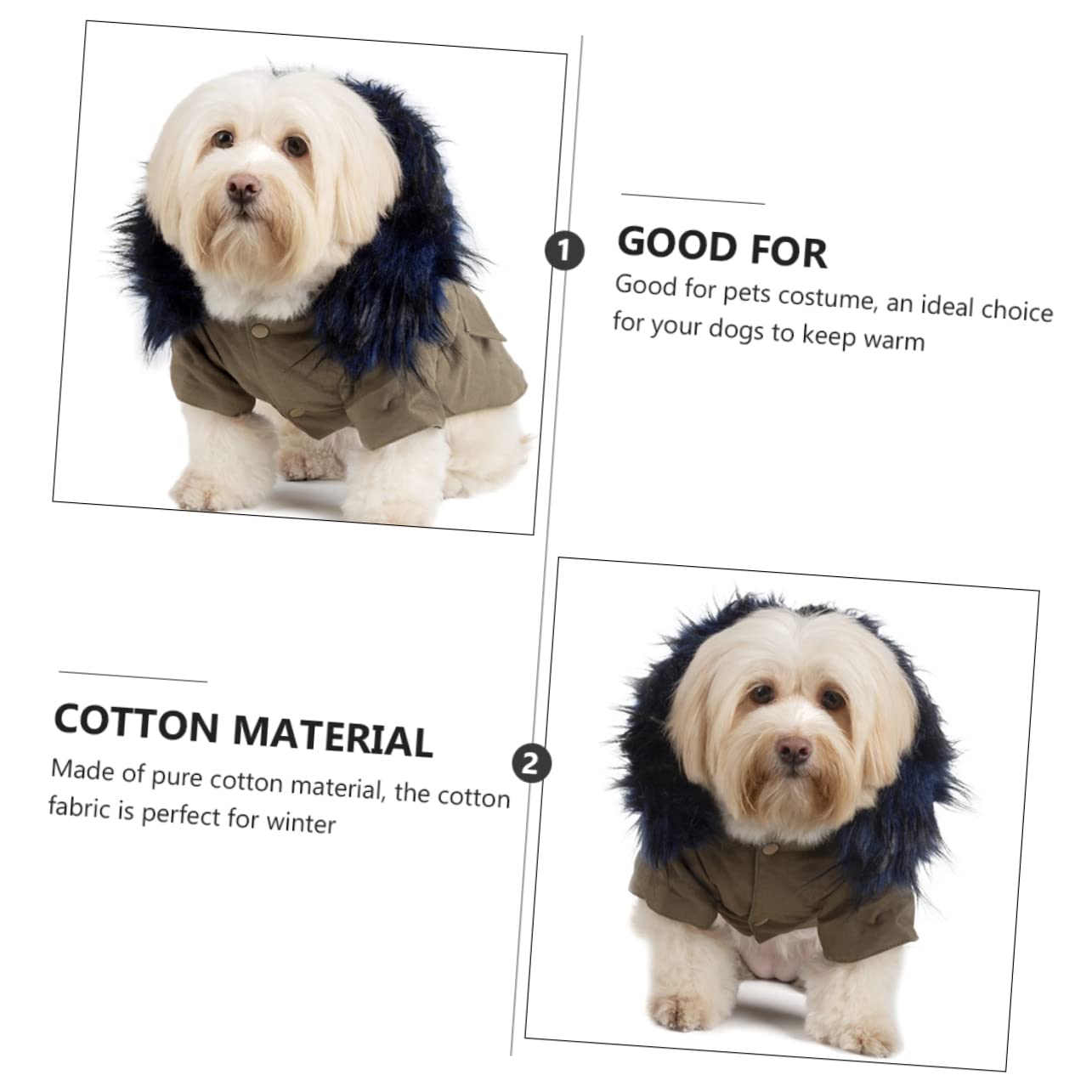 Felpa per Cane in Cotone Caldo Cappuccio Xl Militare | Morbida e Confortevole, Delicata sulla Pelle, Adatta a Cani e Animali, per Inverno e Festività