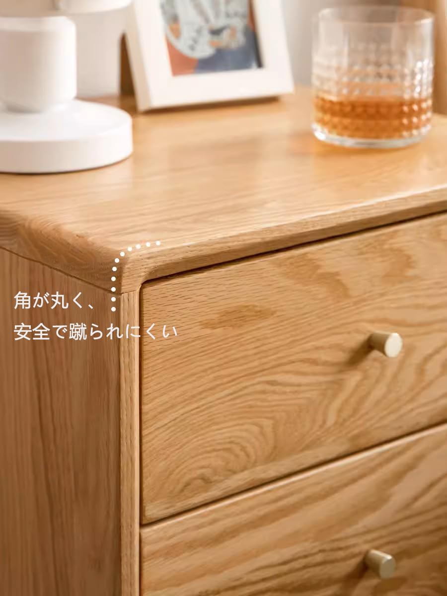 Amazon.co.jp: JETOGIDOO サイドテーブル 北米産オーク無垢材 木製