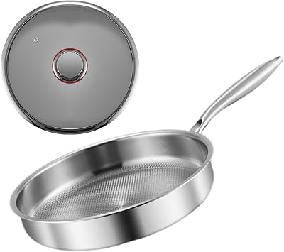 Nonstick Frying Pan with Lid Induction Cooktop Stove Grill Pancake Omelette