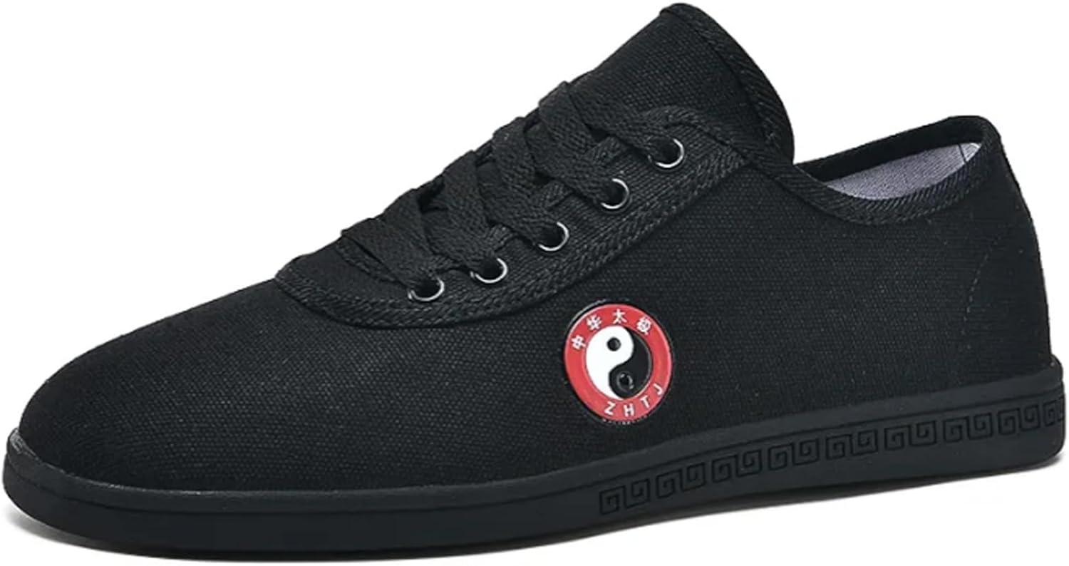 Women's Martial Art Kung fu Tai chi Cotton Sole Canvas Shoes Boxing Taekwondo Karate Sneakers Shoes Cross Training Taiji Kong Fu Walking Shoes for Women Men Zapatillas de Tai chi (Size:39EU,Color:BLAC