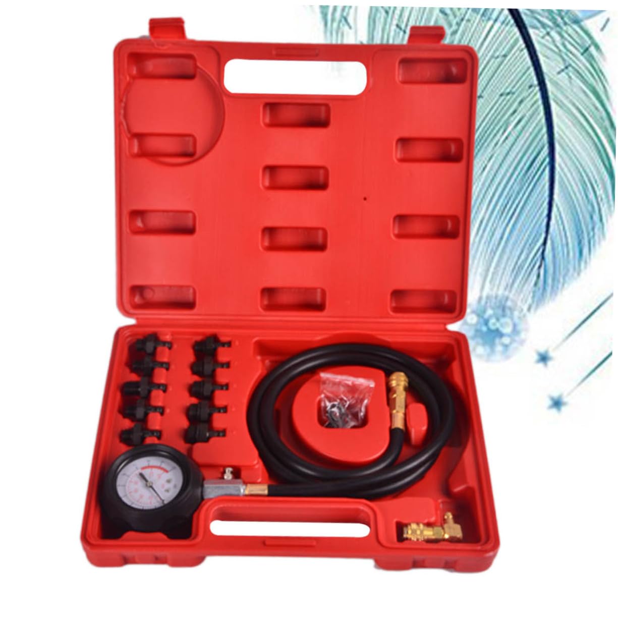 ULTECHNOVO Kit De Medición De Presión De Aceite Motor con Protector De Adecuado para Estuche De Plástico Fácil De Leer