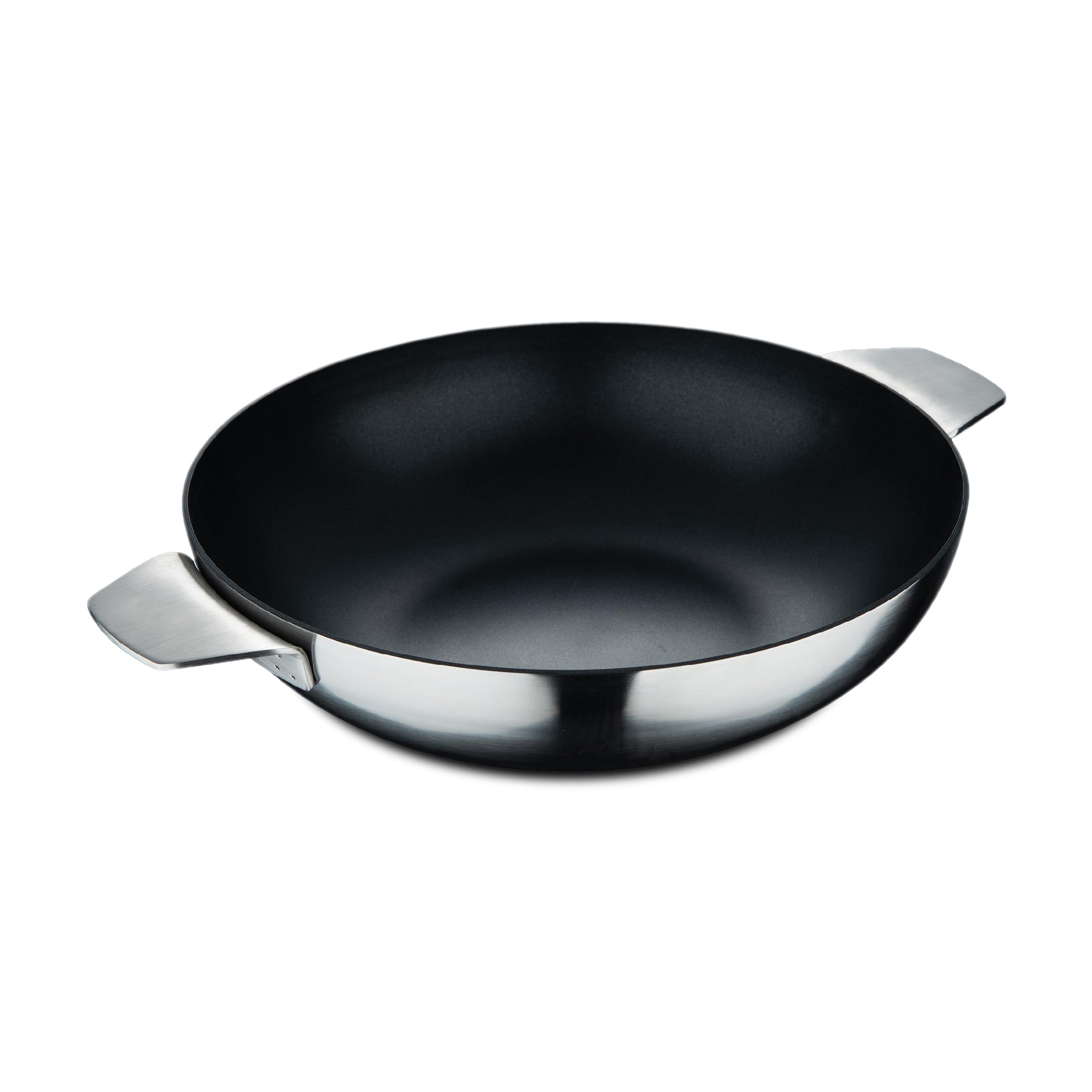 MasterPro SIGMA - Wok Sin Tapa 28 cm 9.23L Acero Inoxidable - Revestimiento Cerámico Swiss Crystals - Mango Largo - Apta para Todas Cocinas - Lavado a Mano Recomendado