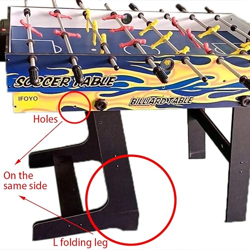 Miniatura 6 de IFOYO Mesa de juego combinada multifuncional 4 en 1 de 48 pulgadas  4 pies, mesa de hockey, mesa de futbolín de fútbol, mesa de billar, mesa de