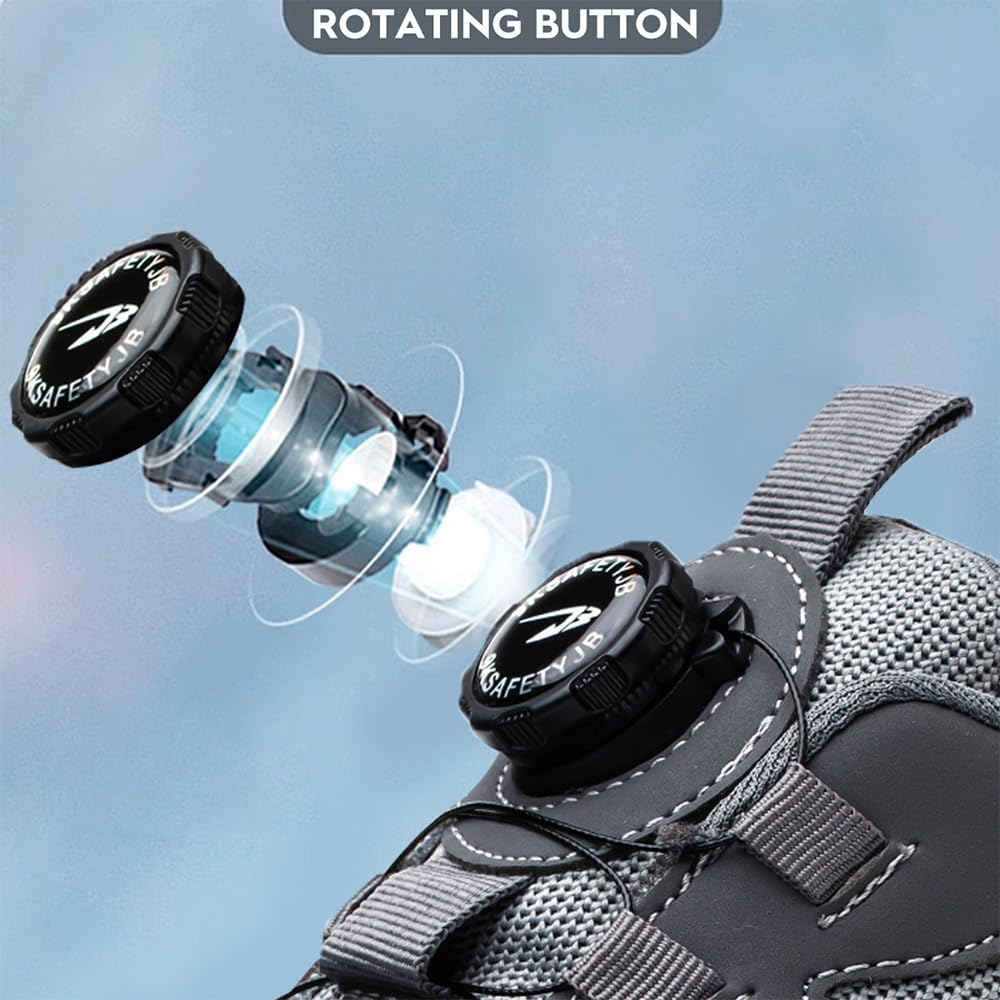 Gugifcto Scarpe Antinfortunistiche Uomo Donna Moda Sneakers Antiscivolo Leggere Traspiranti Rilascio Comode Rapido Scarpe Sicurezza con Punta in Acciaio 36-48 EU