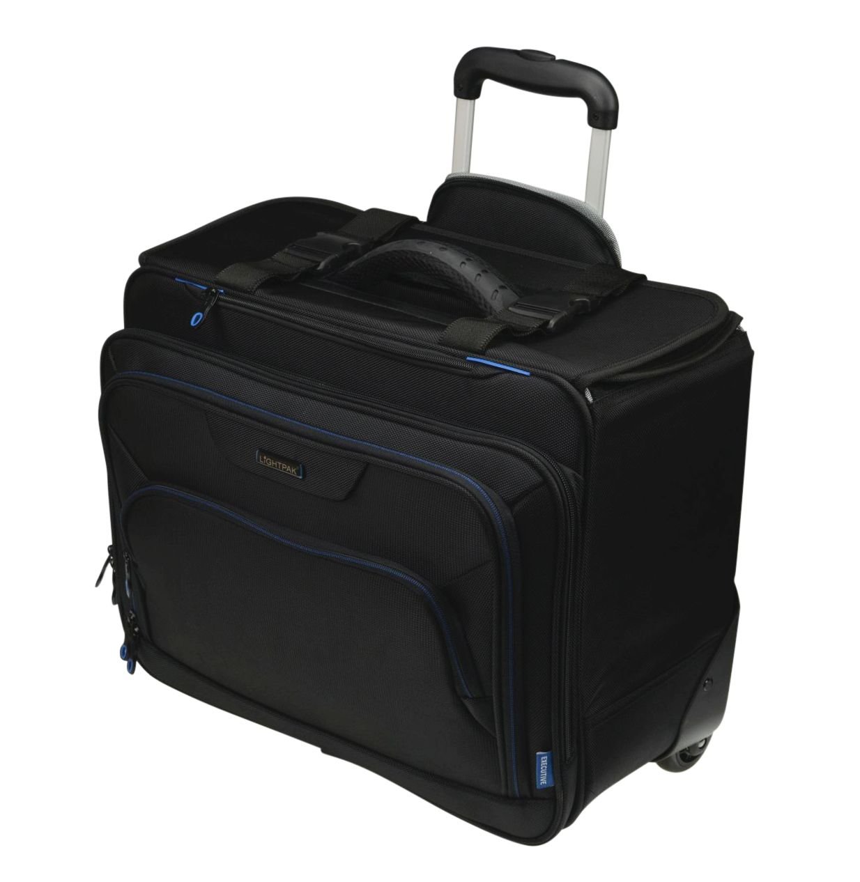 46108 Businesstrolley Pioneer, Laptoptrolley für Notebooks, Koffer mit arretierbarem Teleskoptrolleysystem, Laptoptasche aus Polyester, Tasche mit 2 Skaterrollen, Trolley