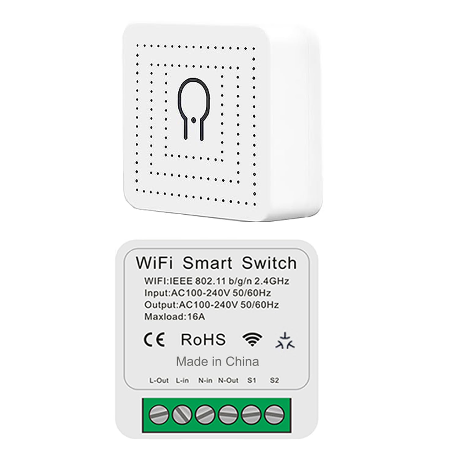 Matter Mini Smart Switch 16A DIY WiFi Relay Module, Wireless Light Switch Voice Controller with Timer and Schedule for Home Automation, Works with Apple Homekit & Google Home & Alexa (Matter Relay)