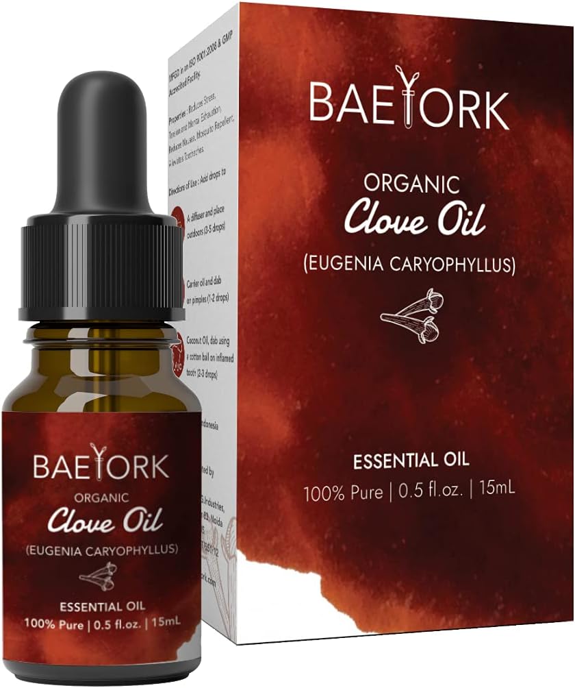 BAEYORK Organic Indonesian Clove Oil 100 Pure & Natural Essential