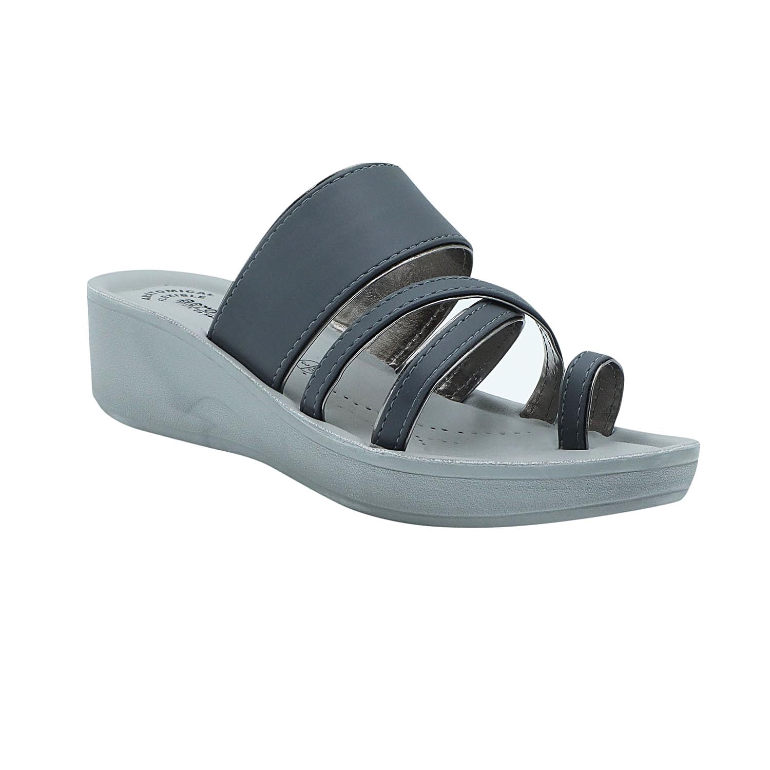AEROWALK Stylish Fashion Slipper for Women | Comfortable| Lightweight | Anti Skid | Casual Office Footwear (AT16_GREY_39) (B0CVHGQT4K) Amazon Price History, Amazon Price Tracker