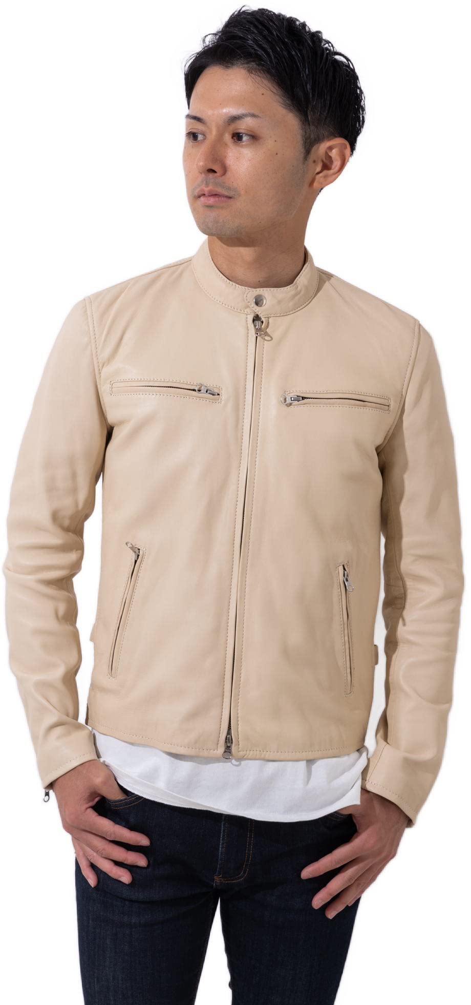 Amazon | フリーダムレザー 革ジャン メンズ シングルライダース