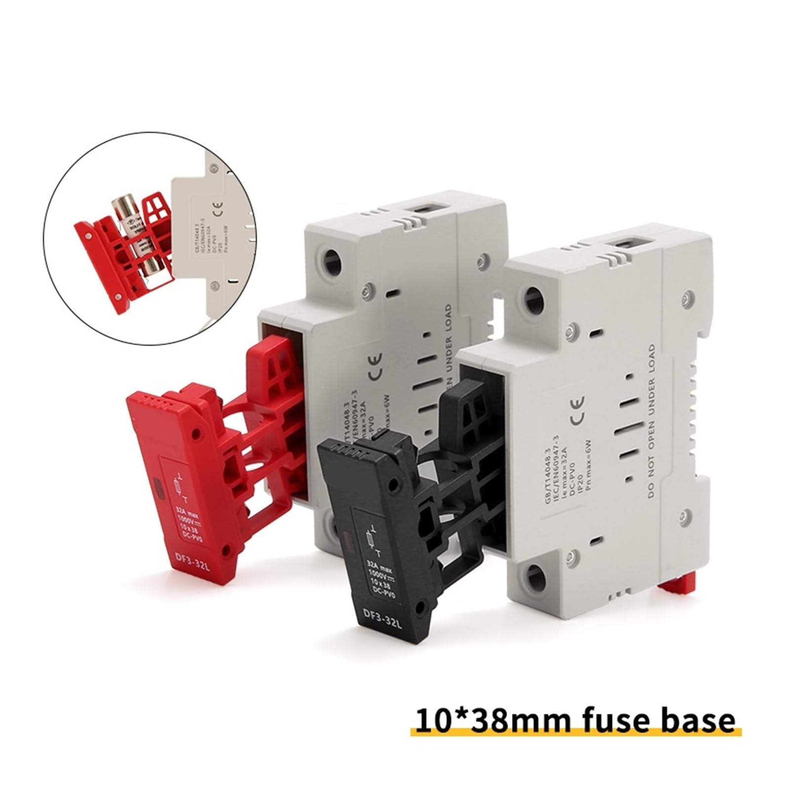 Fusibili CC 1000 V PV fotovoltaico 10 A 15 A 20 A 25 A 30 A 32 A-DC Base portafusibili per sistema di protezione contro cortocircuiti gpV (2 fusibili da 20 A)
