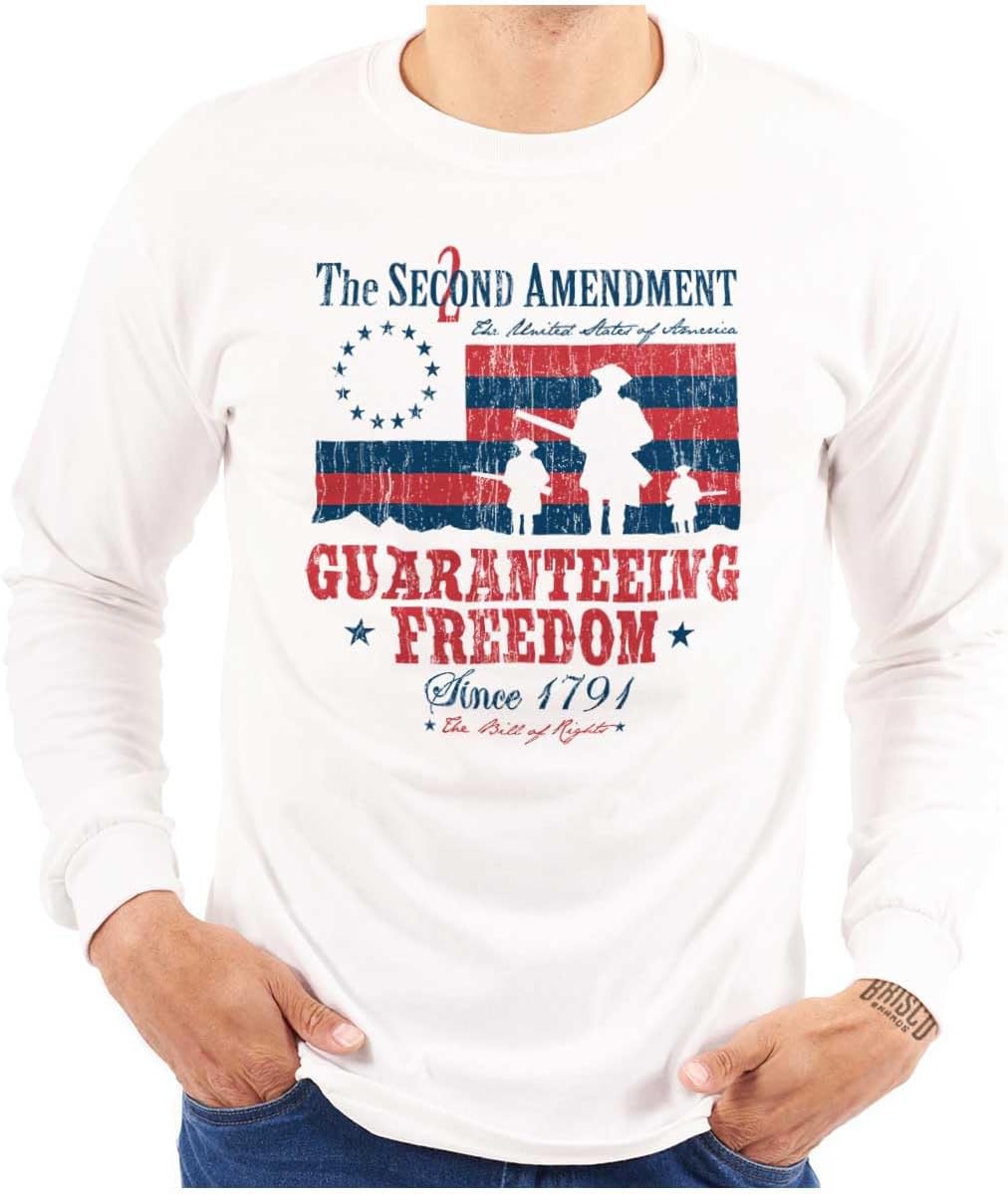 Brisco Brands Guarantee Freedom 2nd Amendment Mens Long Sleeve Tee T Shirt