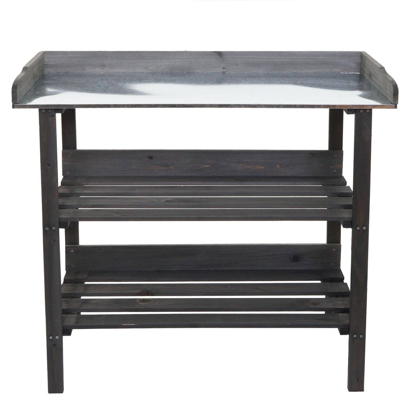 Mendler HWC-O14 - Mesa de jardinería (madera, 86 x 92 x 41 cm), color antracita