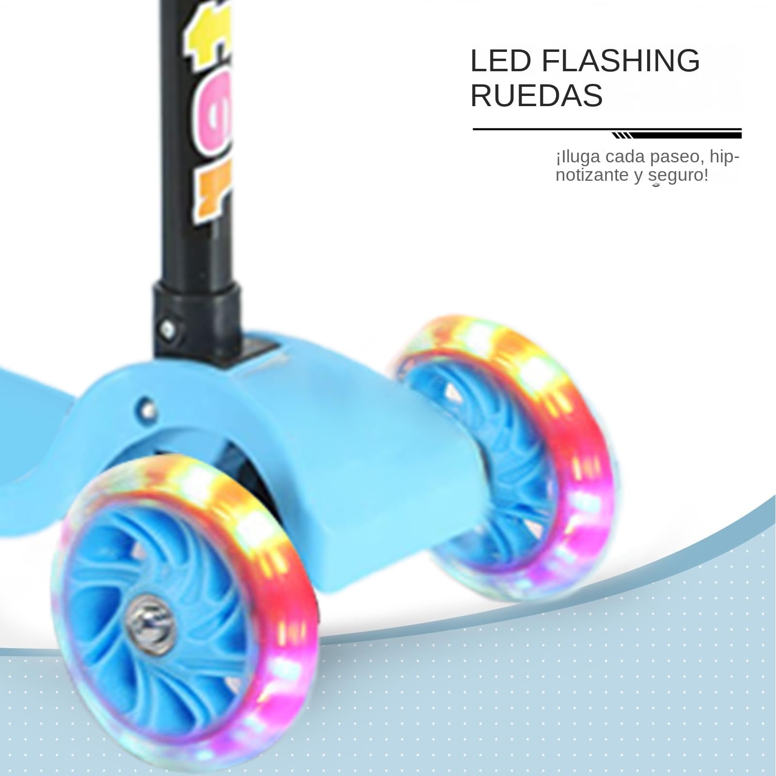 Patinete Infantil, Monopatín Plegable, Scooter de Ruedas con Parpadeante para Niños y Niñas de 2 a 8 Años, Principiantes para Viajes, Transporte, Acampada, Hogar y Exteriores