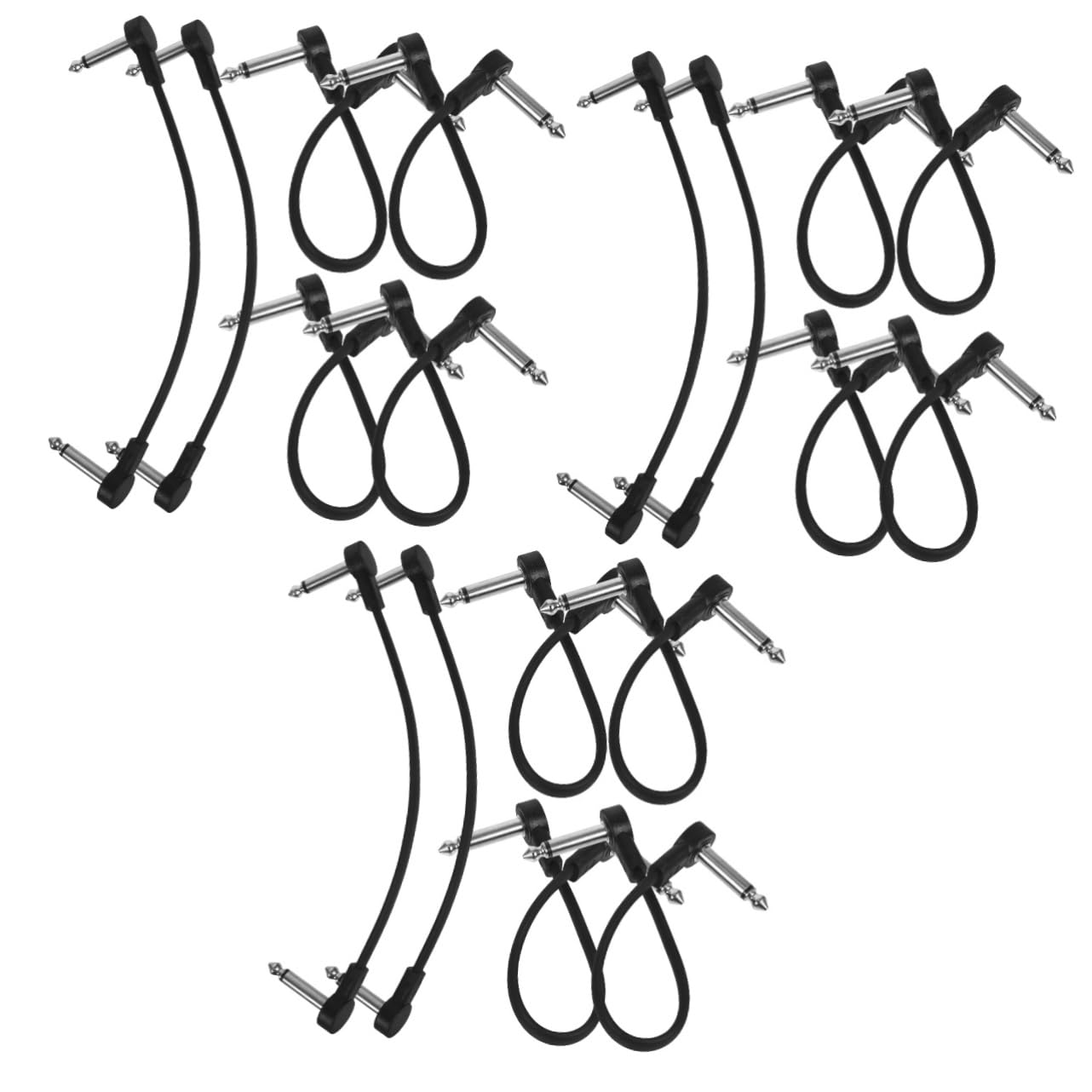 YARNOW 3 Series Alambre De Guitarra Guitars Con Aislado Enroscado Cables Dirigir Cable De Instrumento De Guitarra Cable De Guitarra Electrica Cobre De Negro 6 Piezas*3