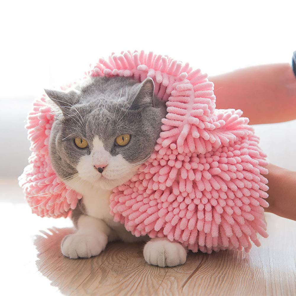 Serviette de Bain Absorbante pour Animaux Serviette en Microfibre Chenille pour Petits Moyens Chiens et Chats - 48 * 35cm