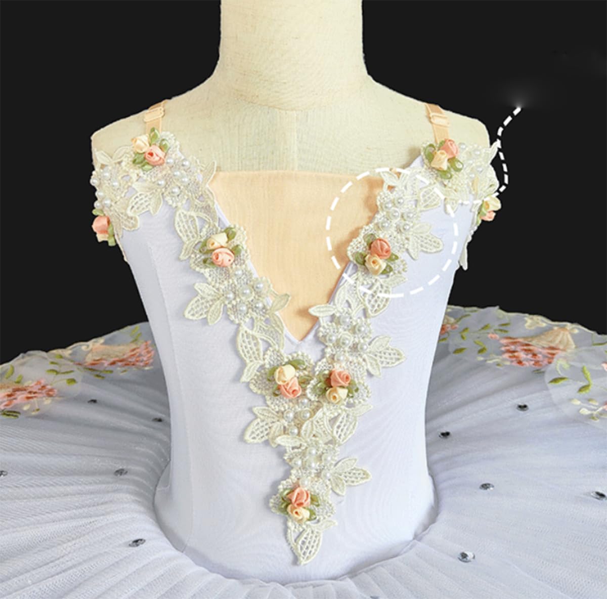 Tutú de panqueque Bordado para niñas tutú de Ballet Profesional para niñas Adultas Vestido de Fiesta de Bailarina de Baile