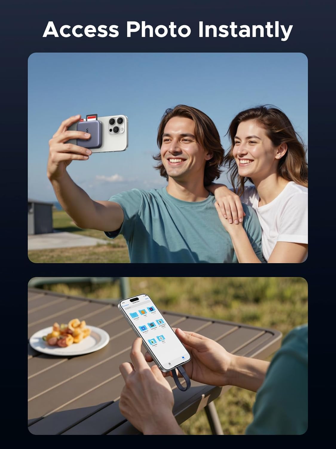 UGREEN Magnetic USB C SD 4.0 Card Reader, Portable Micro SD Card Reader Memory Card Reader Adapter for iPhone 16/15 MacBook Compatible 312MB/s SD/TF/Micro SD