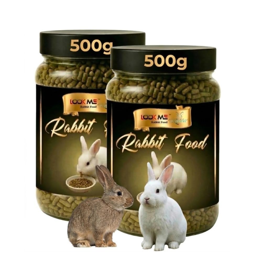 Look ME Rabbit Food Pellets 500g (Pack of 2) | Nutritious Daily Feed for Rabbits | High Fiber Small Animal Food | Fresh & Healthy Bunny Diet-image-36