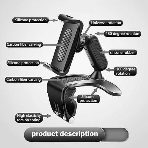 Miniatura 3 de Downhill 1 soporte para teléfono celular para tablero de automóvil, rotación de 360 grados, soporte de teléfono para tablero de instrumentos de