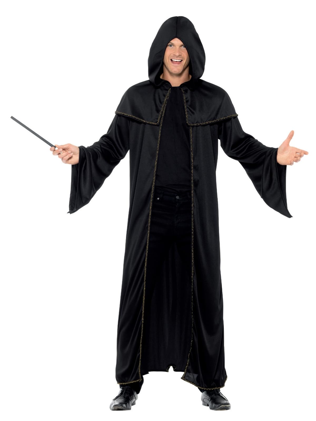 Smiffys Unisex Adult Wizard Cloak (One Size) (Black)