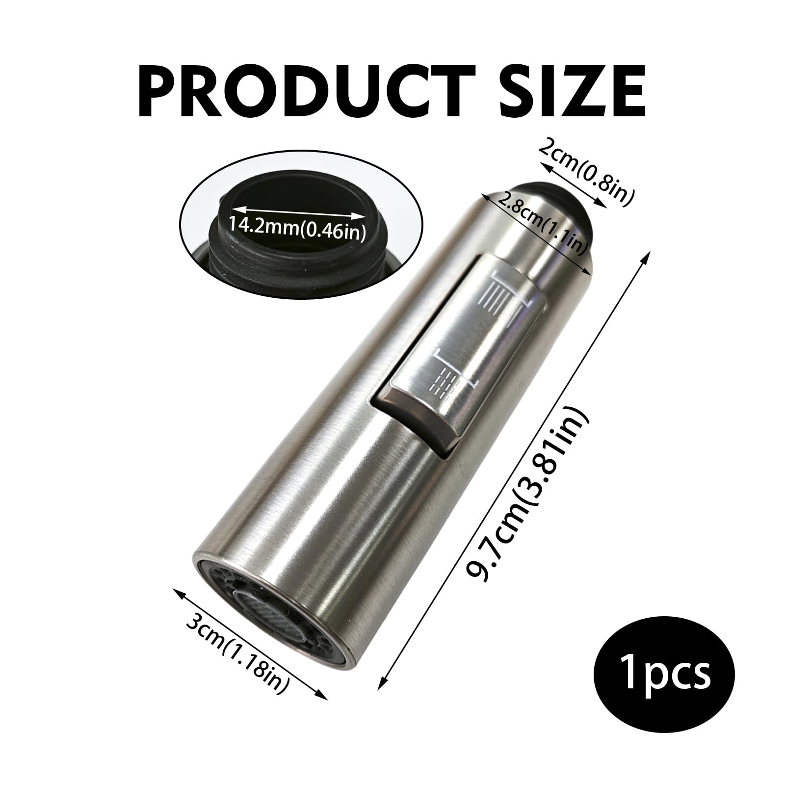 Cabezal de Grifo de Cocina Extraible G1/2, Alcachofa y Aireador con Modo Chorro y Ducha, Función Ahorro de Agua Antissalpicaduras Compatible con Instalación Estándar